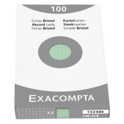 Fiches Bristol - A5 - 205g - 5 x 5 - 100 f VERT