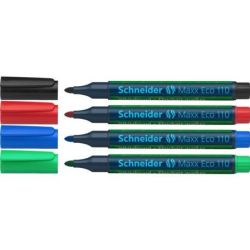 Marqueur effaç. recharg. SCHNEIDER Maxx Eco 110 - 1 à 3mm - 4 COUL.