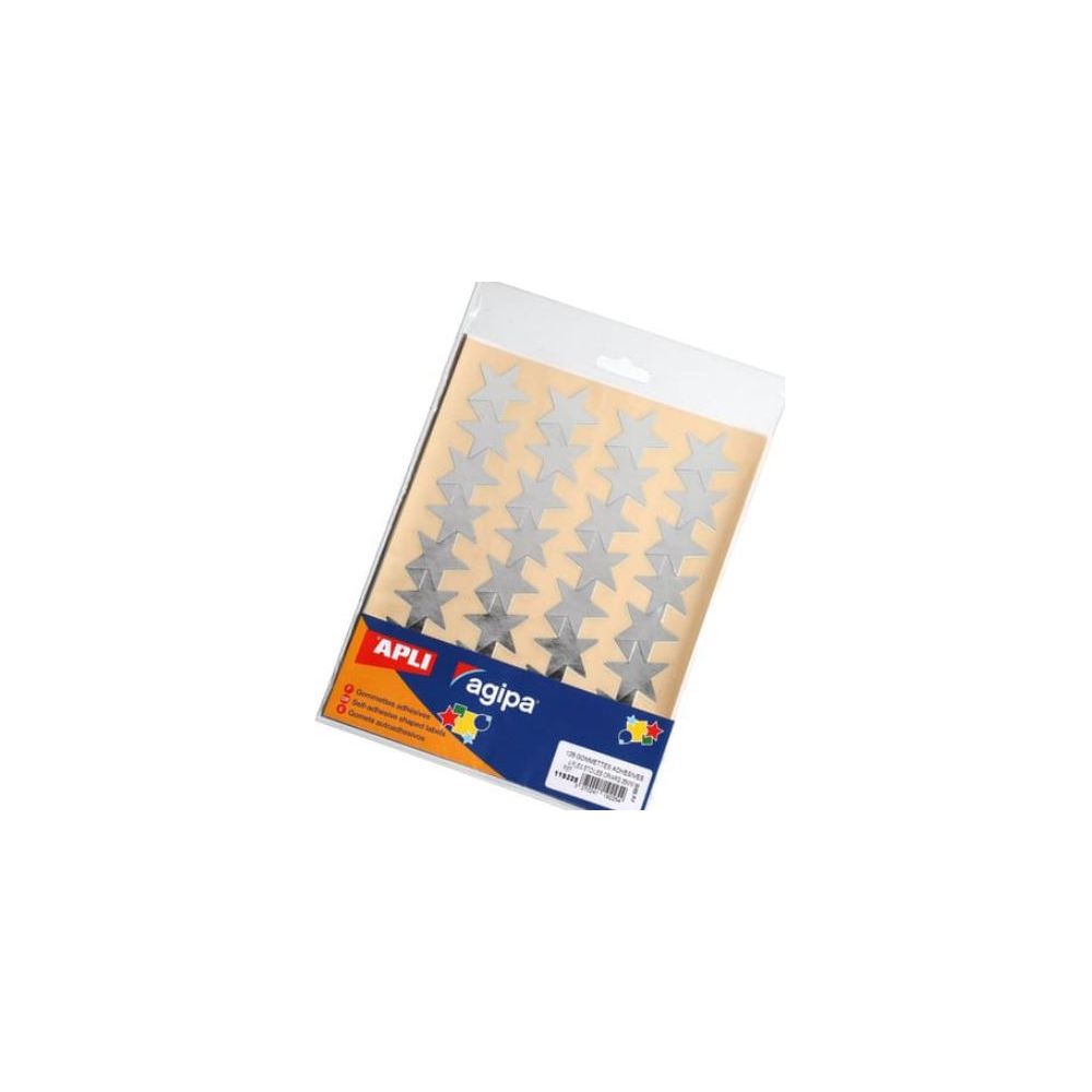 Gommettes ETOILES Or & Argent  Grand modèle (paquet 128 unités)