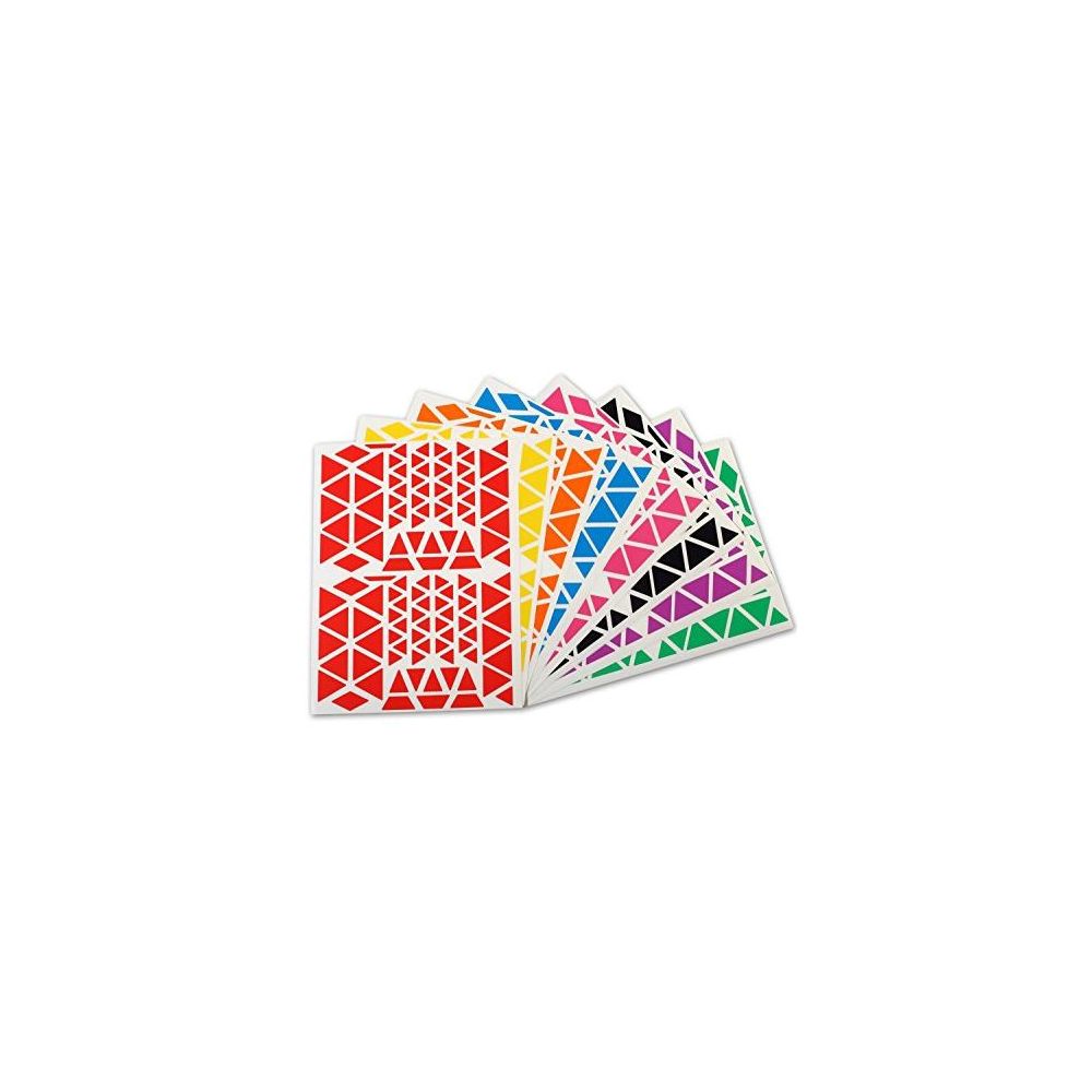 Gommettes géométriques triangles - 10 feuilles (paquet 1 200 unités)