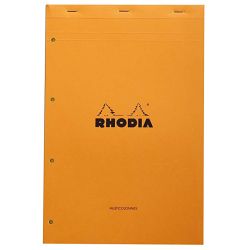 Bloc Audit RHODIA 80g - A4 détaché - Perforé 4 trous - 80 f - JAUNE