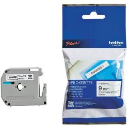 Ruban BROTHER MK - 9mm Noir/Blanc pour titreuse - MK221BZ (8 m)