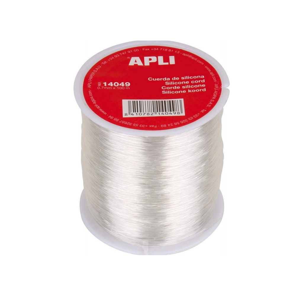 Fil silicone élastique APLI - 0.7 mm x 100 m - TRANSPARENT