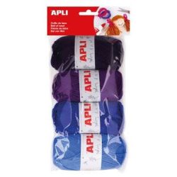 Pelote de laine en assortiment Coloris BLEU (Par 4) - 14092