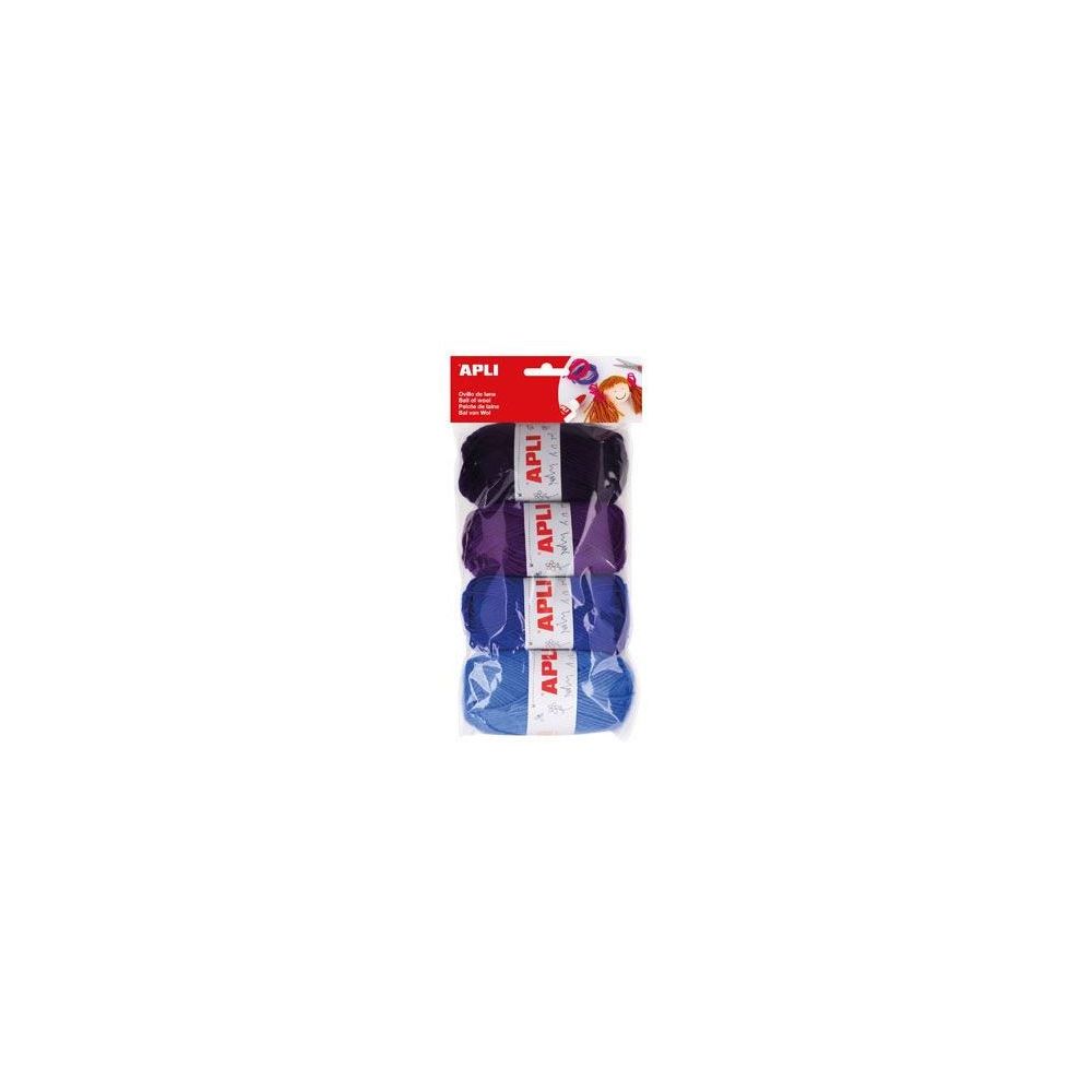 Pelote de laine en assortiment Coloris BLEU (Par 4) - 14092