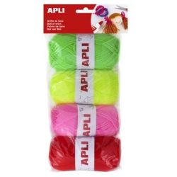 Pelote de laine en assortiment Coloris FLUO (Par 4) - 14093