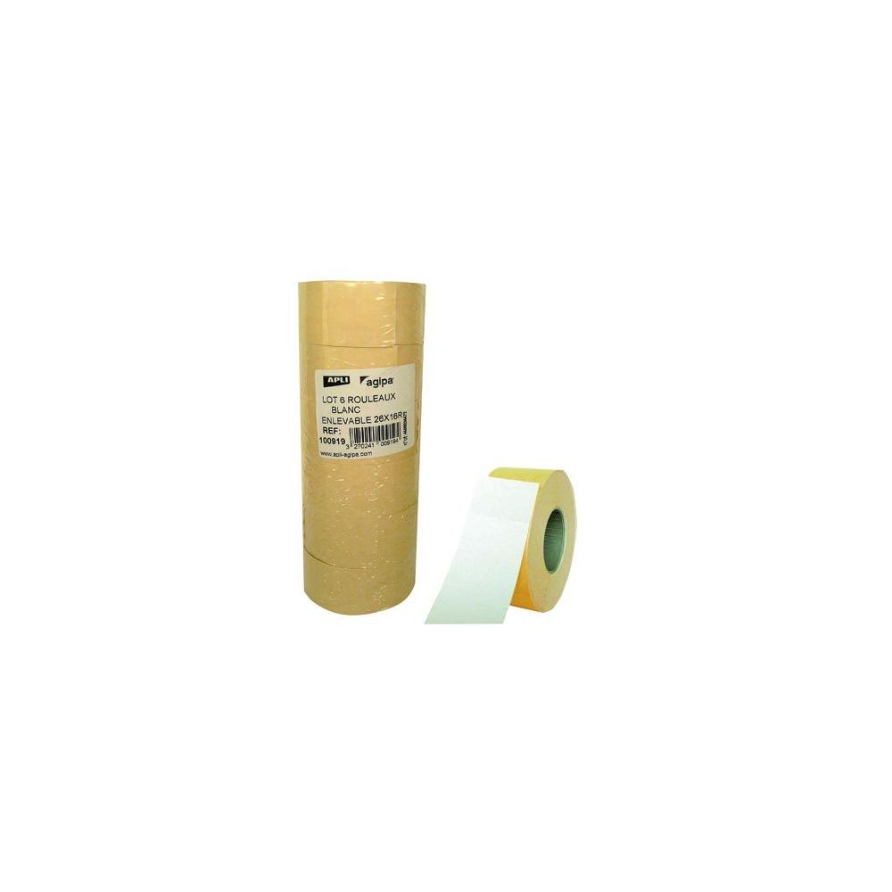 Rouleau 1200 etiq. enlevabl. 2 lignes (26x16mm)  (Le rouleau)