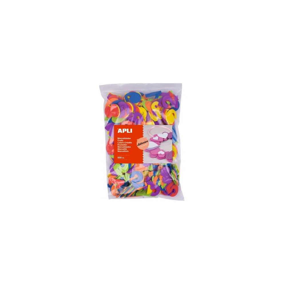Chiffres en mousse AGIPA  Adhésives Coul. ass. (Sachet de 500 unités)