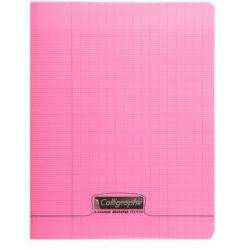Cahier 17x22cm Séyès 60 p Piqûre 90g Polypro ROSE CLAIREFONTAINE