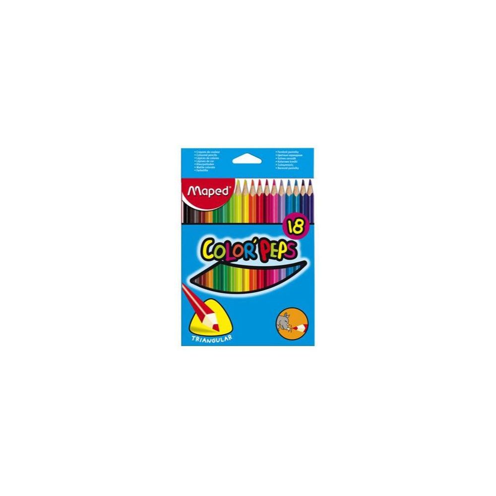 Crayon Couleur MAPED Color Peps - Triangulaire - Pochette 18 couleurs