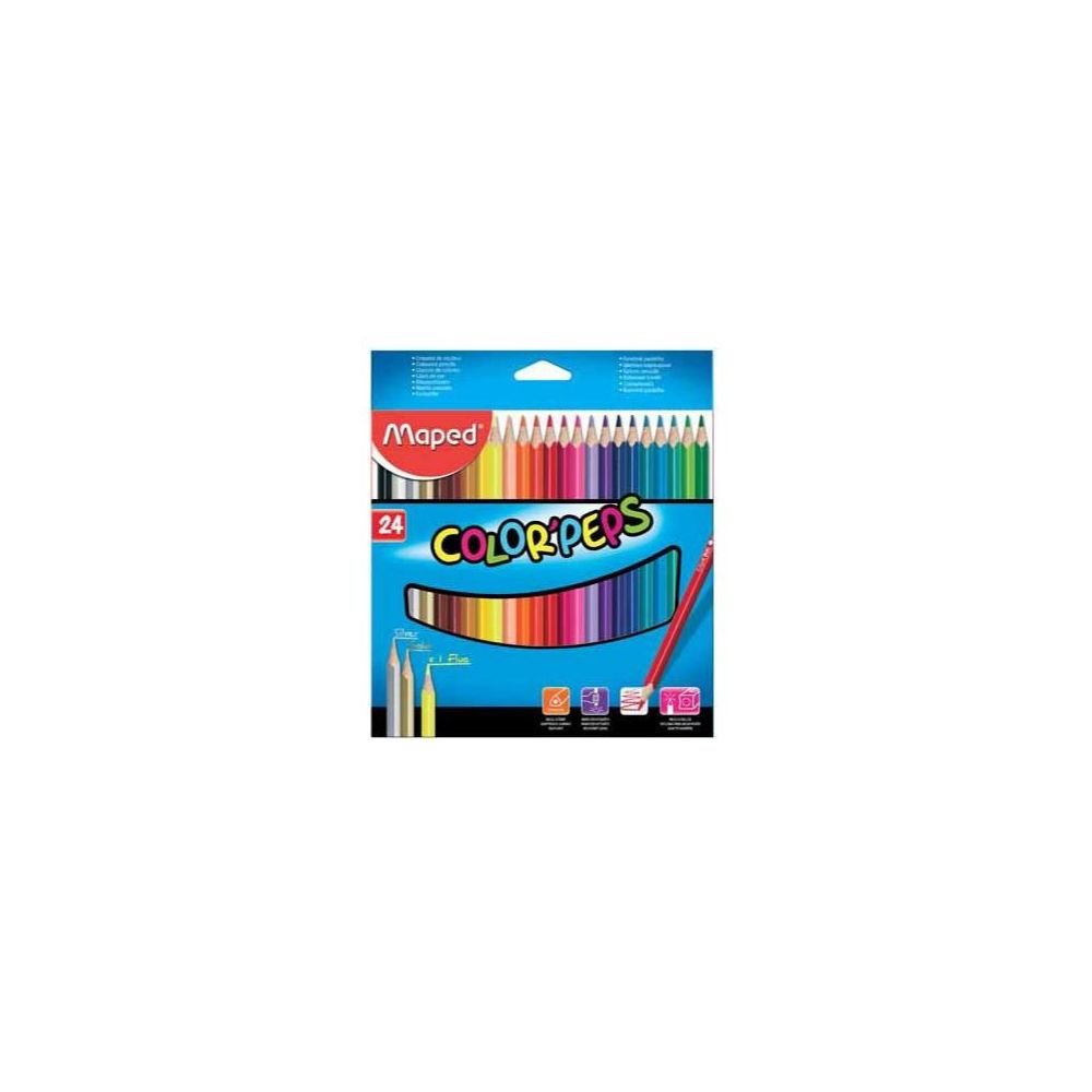 Crayon Couleur MAPED Color Peps - Triangulaire - Pochette 24 couleurs