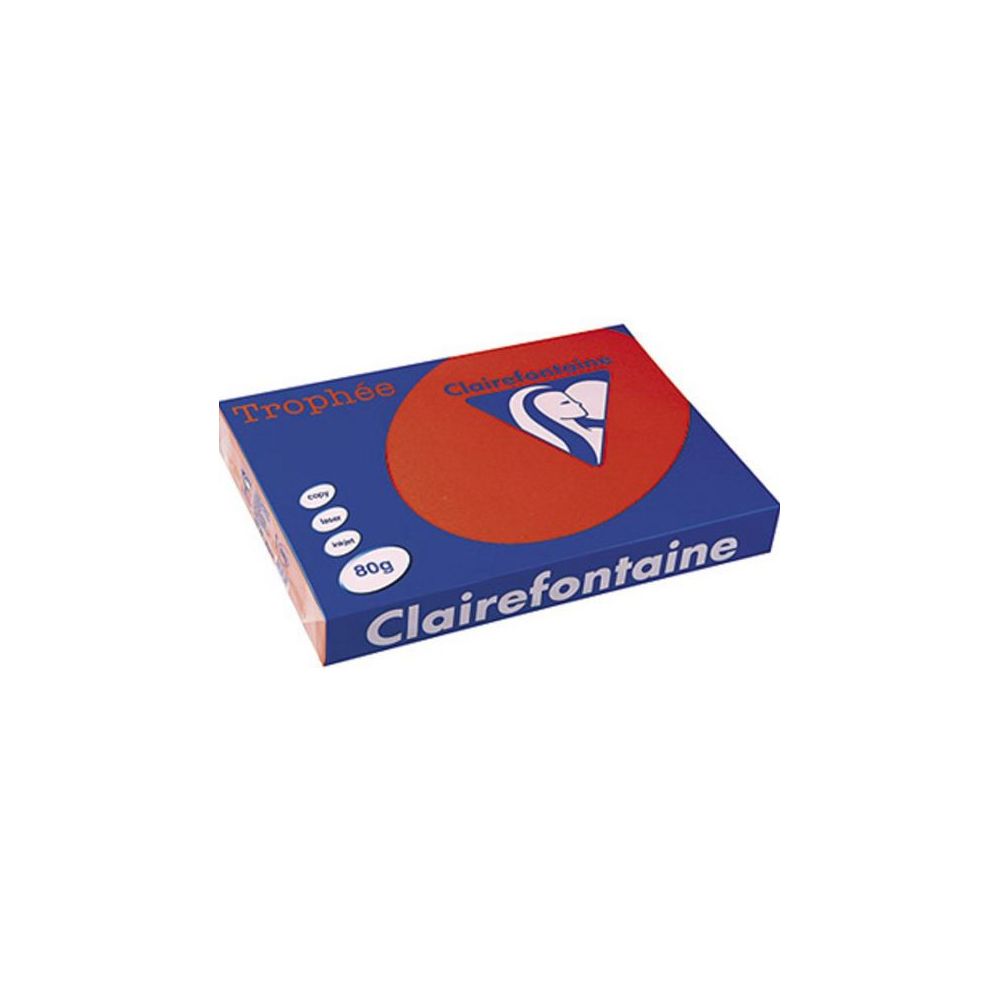 Rame A3 -  80g - Rouge Cardinal CLAIREFONTAINE (500 f.) - Ref: 1883