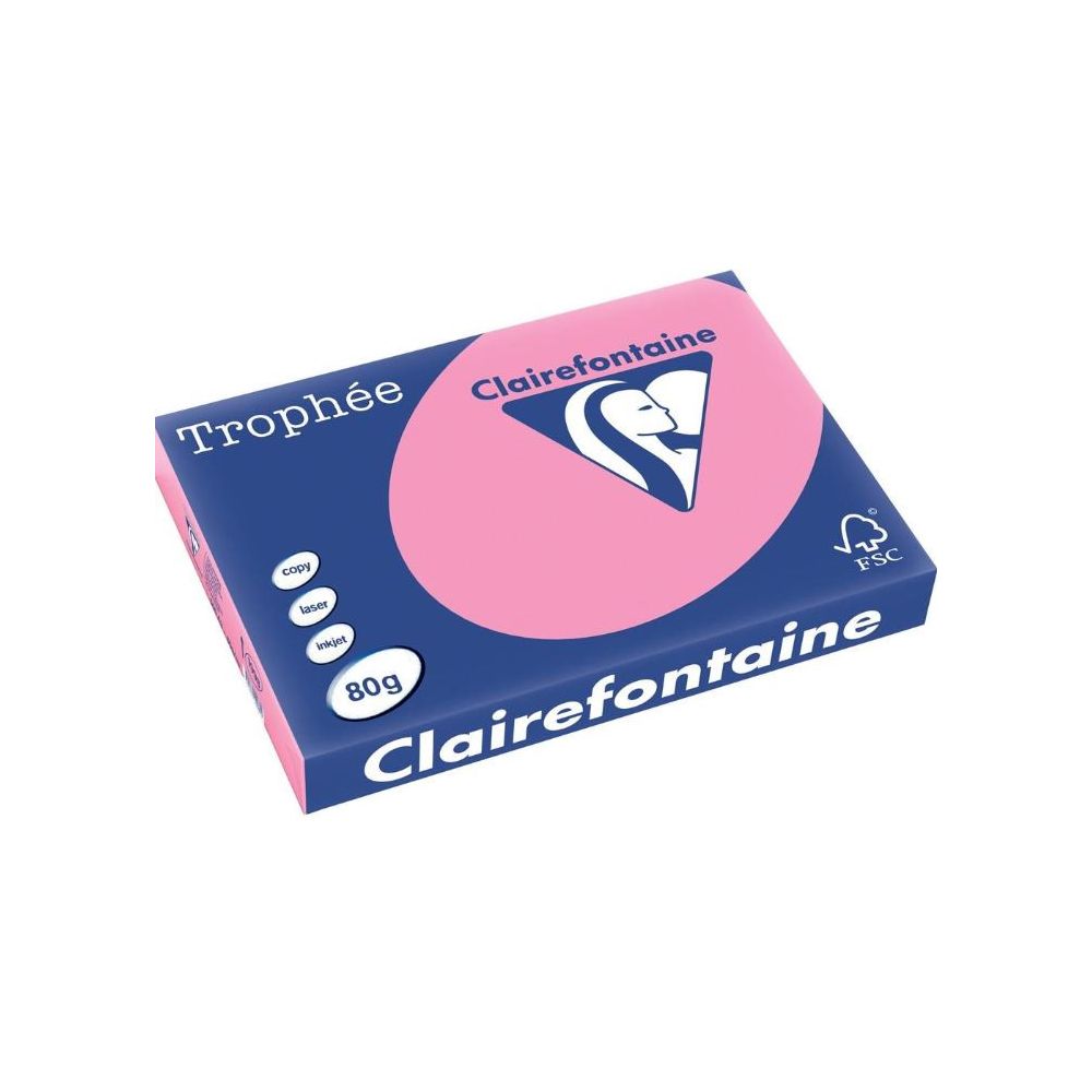 Rame A3 -  80g - Rose Fuchsia - CLAIREFONTAINE (500 f.) - Ref: 1898