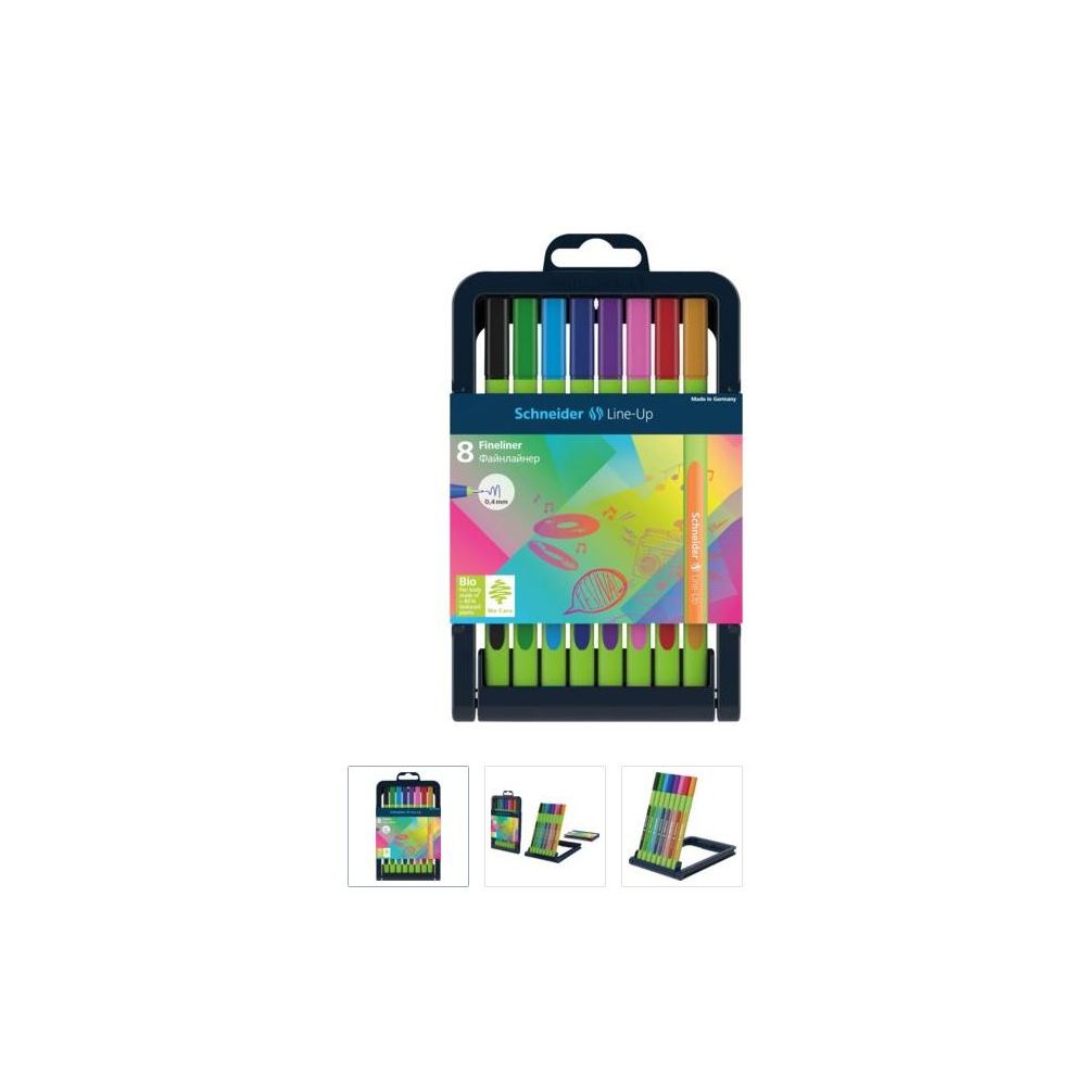 Feutre Couleur SCHNEIDER Line-Up - Pte Fine 0.4mm - 8 couleurs 