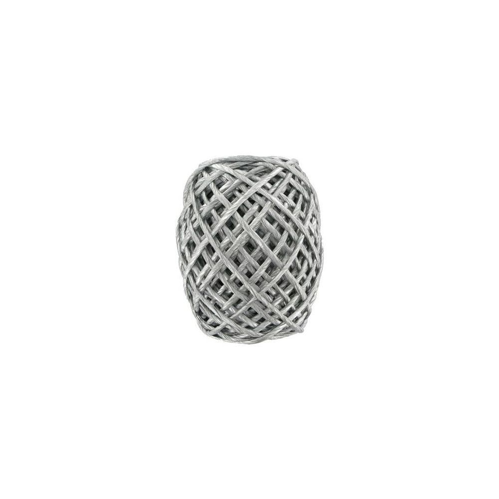 Ficelle base papier sur filmétal CLEOPATRE 20m - D: 2mm  ARGENT