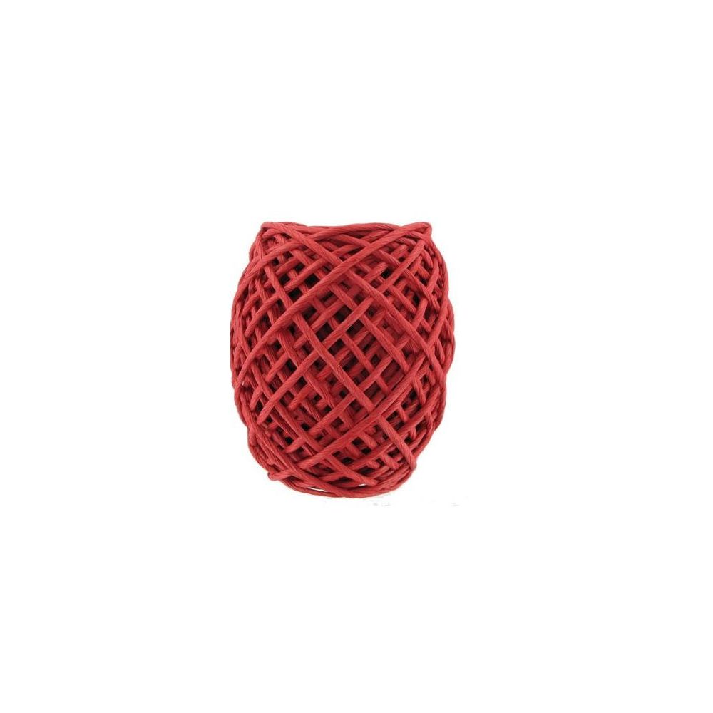 Ficelle base papier sur filmétal CLEOPATRE 20m - D: 2mm  ROUGE