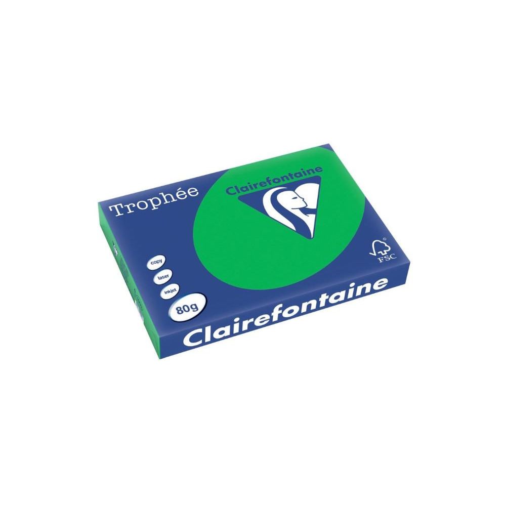 Rame A3 -  80g - Vert Billard - CLAIREFONTAINE (500 f.) - Ref: 1992