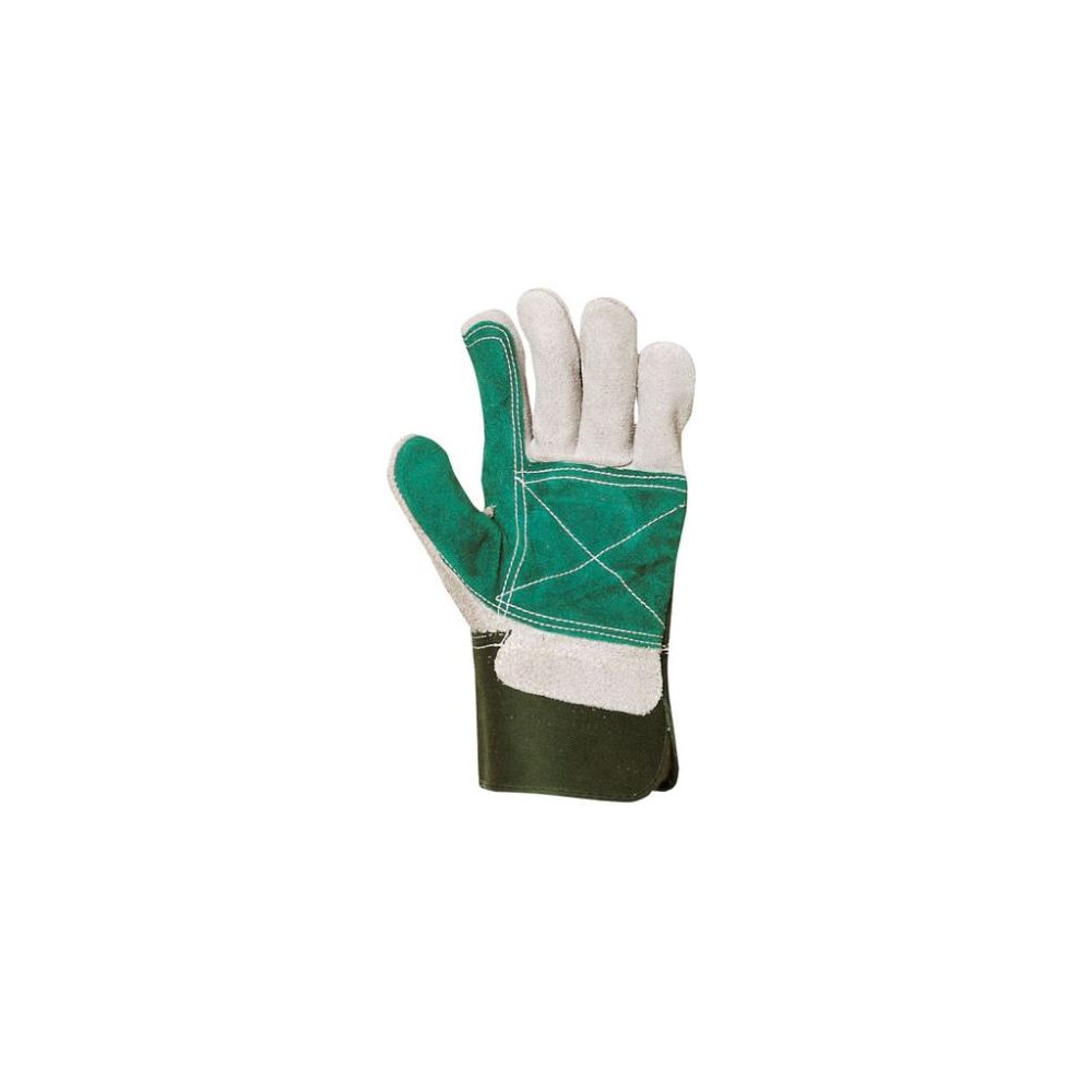 Gants de Dockers -Croute Bovin - Renforts - Dos Toile Verte Taille10