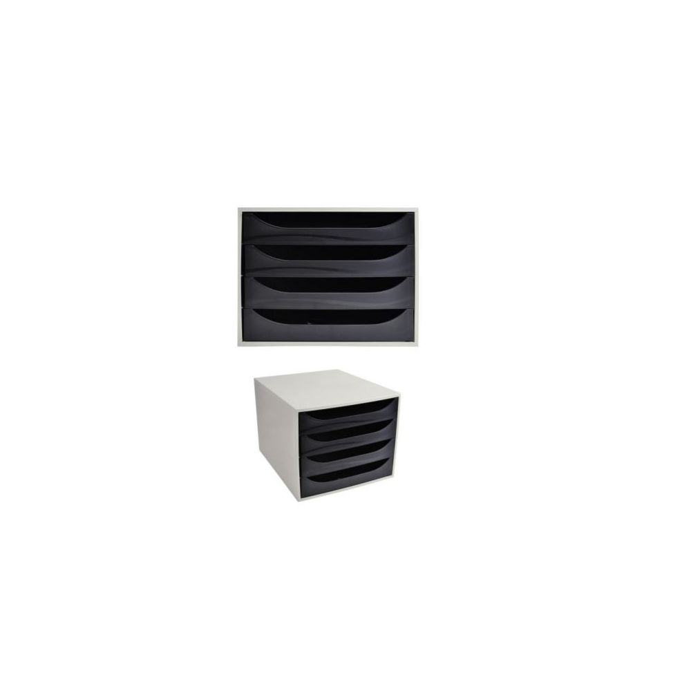 Module classement 4 tiroirs A4+ EXACOMPTA Linicolor - GRIS/NOIR