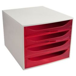 Module classement 4 tiroirs A4+ EXACOMPTA Linicolor - FRAMBOISE