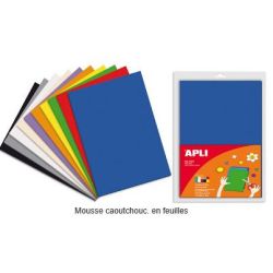 Mousse en feuille à découper A4 - Epaisseur 2mm - 10 f. COUL. ASSORT.
