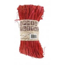 Raphia naturel - Pelote de 50g - ROUGE 