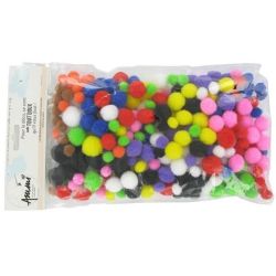 Pompons avec tailles et couleurs assorties( sachet de 300)