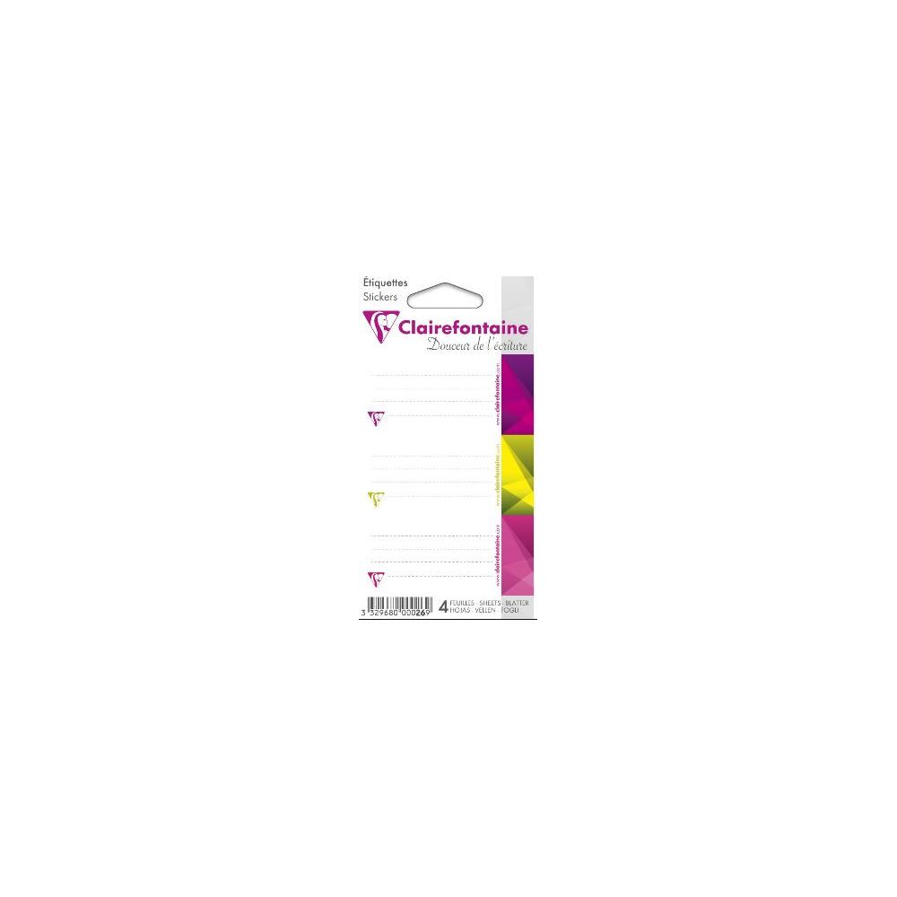 Etiquettes Ecolier CLAIREFONTAINE - 75 x 33mm (Pochette de 12)**