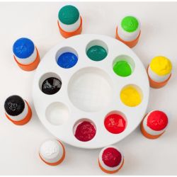 Palette Peinture CLEOPATRE + 8 pinceaux pochoirs avec corps plastique