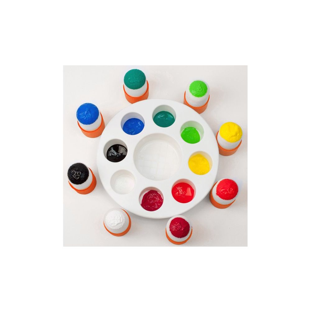 Palette Peinture CLEOPATRE + 8 pinceaux pochoirs avec corps plastique