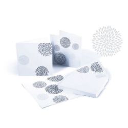 Carte double rainée -Fleurs Rondes -160 x 160mm - 210g (Pqt de 10)**