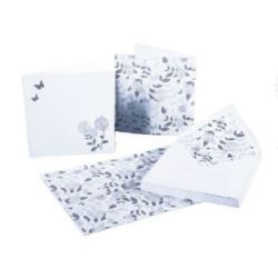 Carte double rainée - Papillons -160 x 160mm - 210g (Paquet de 10)**
