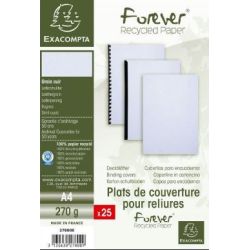 Couverture carton Grain Cuir - A4 - Paquet de 25 - BLANC