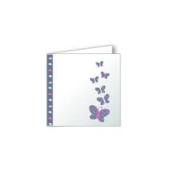 Carte double rainée - Papillons -135 x 135mm - 210g (Paquet de 10)**