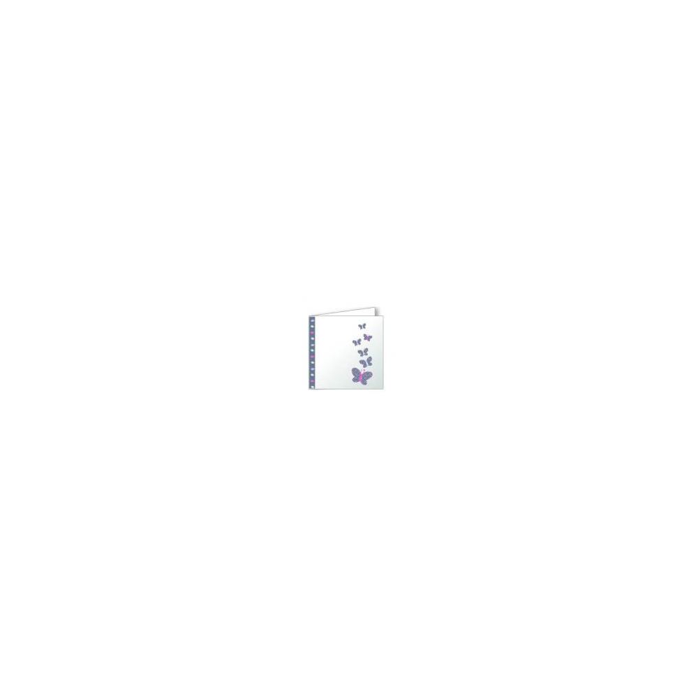 Carte double rainée - Papillons -135 x 135mm - 210g (Paquet de 10)**