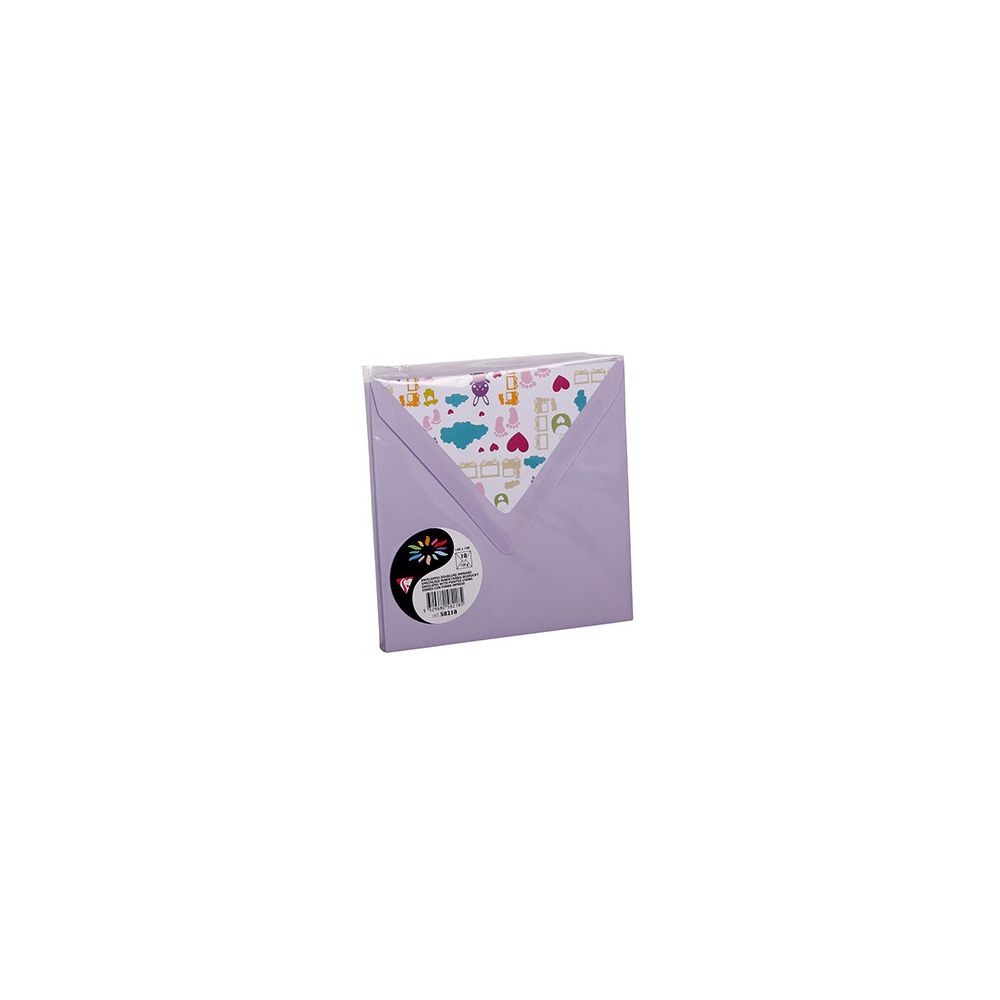 Enveloppe Pollen 140 x140mm - 120g - Parme Glycine BB- (Pqt de 10)**Z