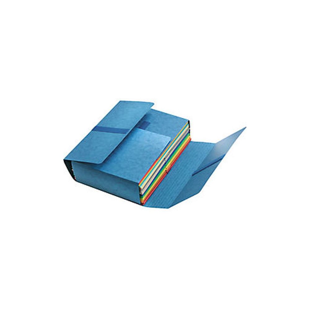 Chemise JUMBO 4 rabats 24 x 32cm 7/10ème EXACOMPTA Velcro BLEUE
