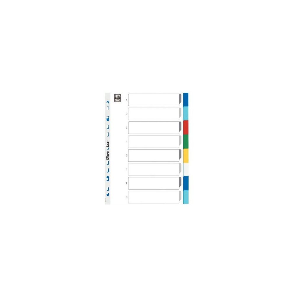 Intercalaires PVC A4 08 touches couleurs + Page d'index