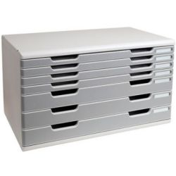 Module classement 7 tiroirs A3+ (3x250 f + 4x500f) GRIS EXACOMPTA