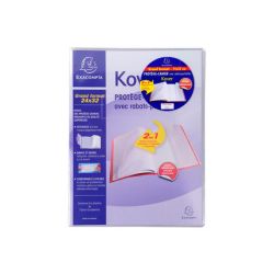 Protege-cahier PVC 22/100ème-avec rabat pochette 24 x 32cm - CRISTA**