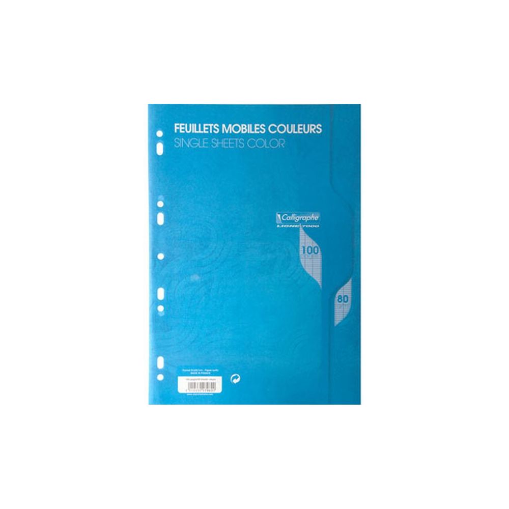 Feuillets mobiles - 80gr - A4 - Séyès - 100 pages BLEU CLAIREFONTAINE