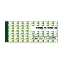 Carnet à souche TRAITES NORMALISEES - 21 x 10cm - 50 f - K11030-1