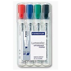 Marqueur effaç. STAEDTLER Lumocolor - Bis. 2 à 5mm - 4 COULEURS