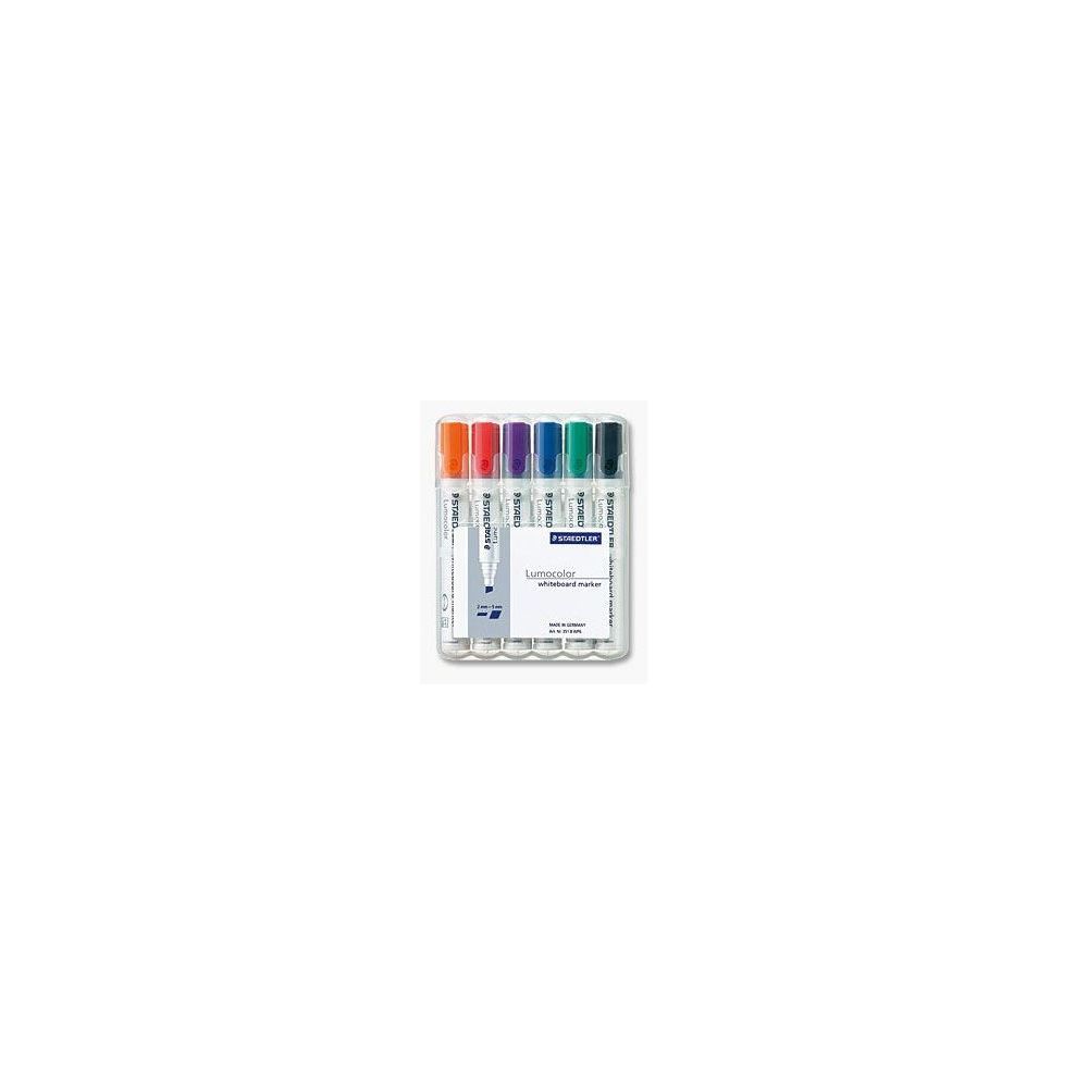 Marqueur effaç. STAEDTLER Lumocolor - Bis. 2 à 5mm - 6 COUL. 351BWP6