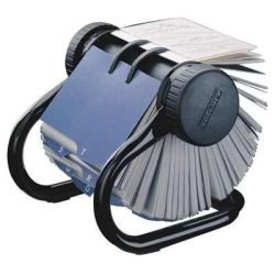 Fichier rotatif Cartes de Visite ROLODEX 200 cartes + 24 Int NOIR****