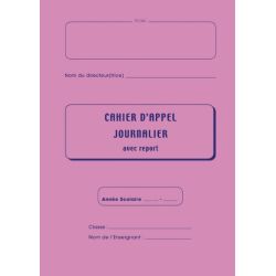 Registre Appel journ. ELVE - A4 - Piq. 28 p - 40 él. SANS Tête pares.