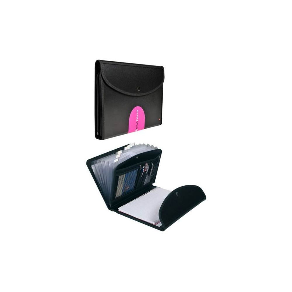 Trieur Exafolio avec couverture - 6 compart. NOIR - Trieur EXACOMPTA