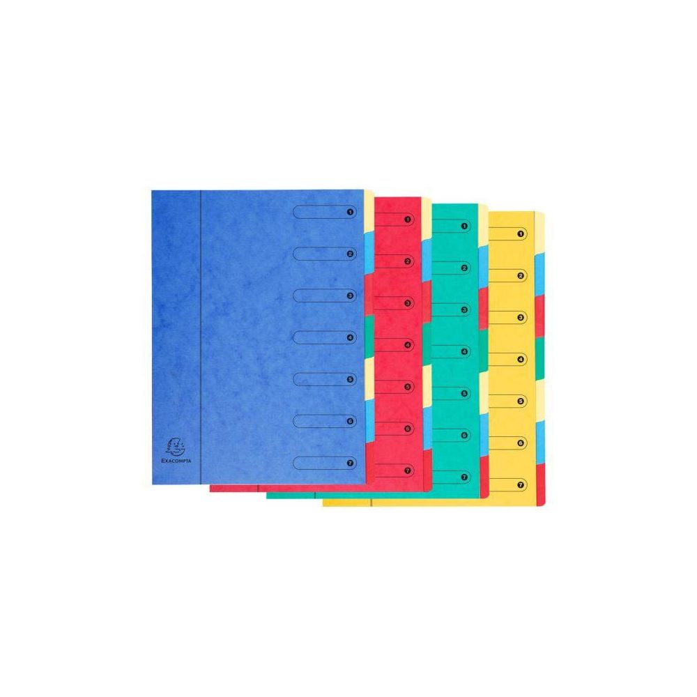 Trieur Carte lustrée avec onglet - Dos extensible - 07 compartiments