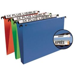 Dossier suspendu Tiroirs PVC - Pression - Fond 15mm - COUL ASS (x 10)