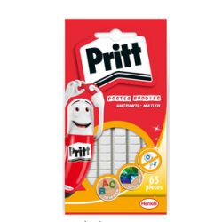 Pate adhésive PRITT - Carte de 65 pastilles BLANCHES
